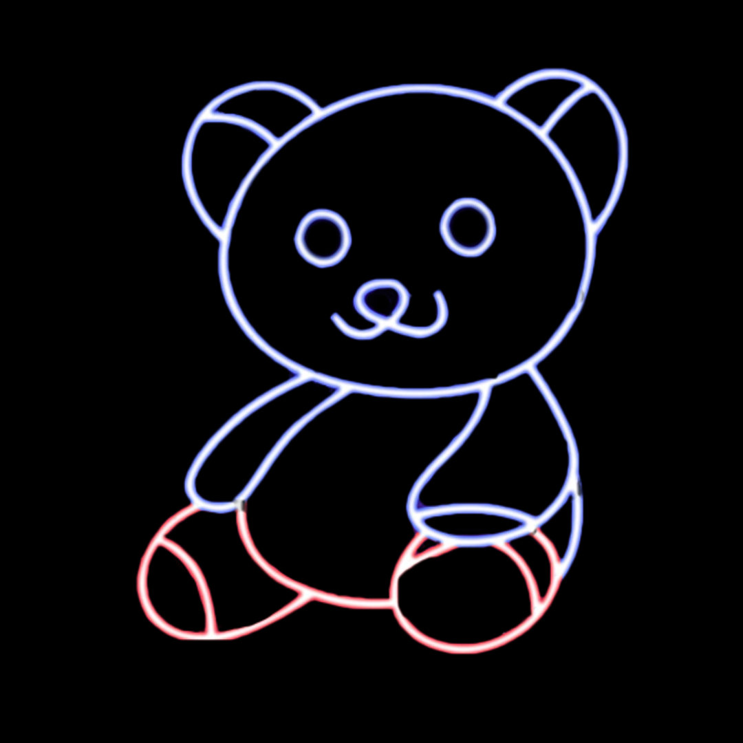 Neon deals teddy bear