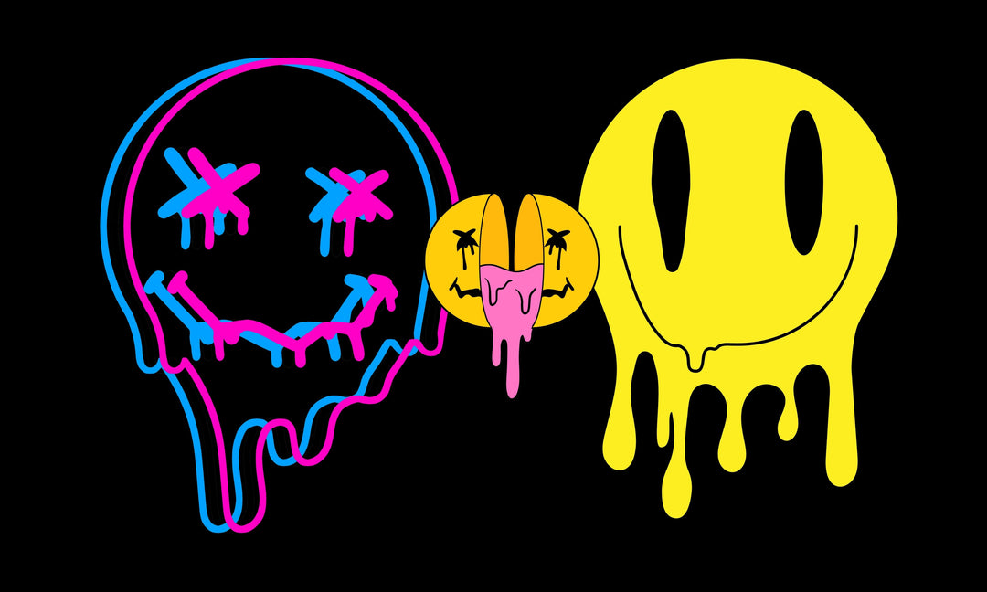 Smiles Trippy Face Melt Flag