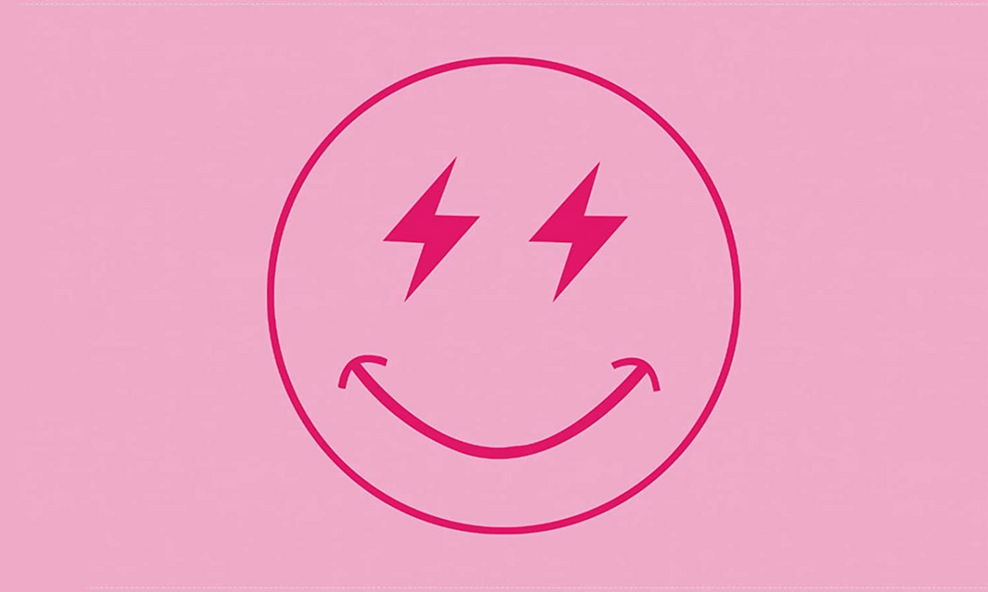 Smiley Face Pink Flag