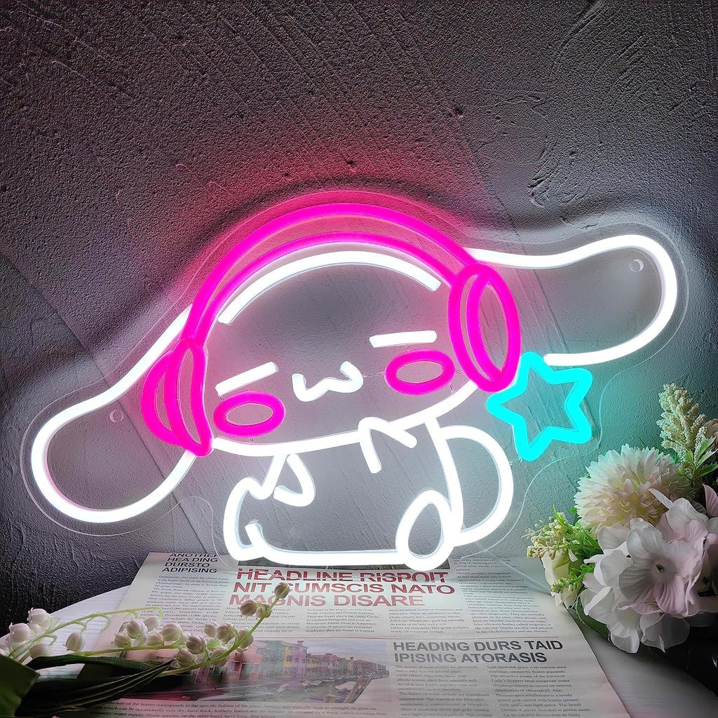 CinnamoRoll Headphones Neon