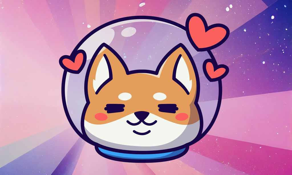 Shiba Space Heart Flag