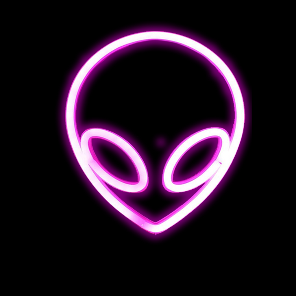 Pink Alien Head Small Neon