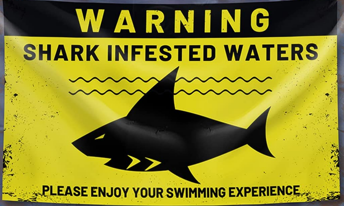 Shark Infested Waters Flag – HelloTotem