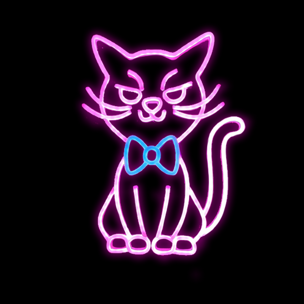 Cat Silly Neon